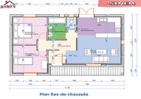 plan du rdc de la maison inviduelle modèle SINEM